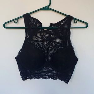 Black lace bralette top